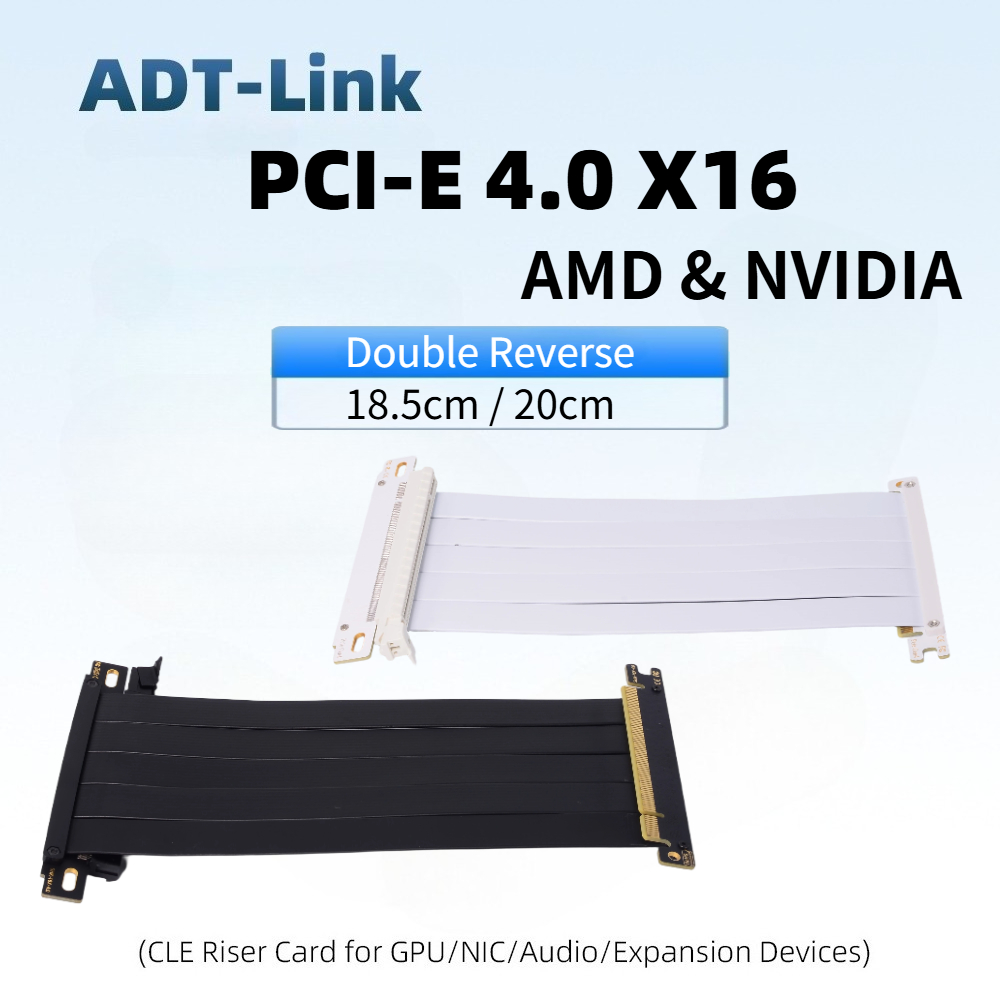 Itx Case Pcie Riser 4.0 - Çift Ters PCIE Gen4.0 Yükseltici Kablo