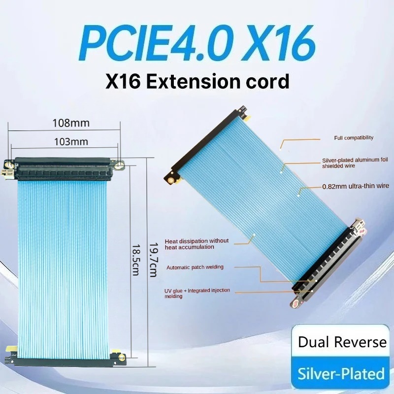 Itx Case Pcie Riser 4.0 - Çift Ters Pcie 4.0 Yükseltici Kablo