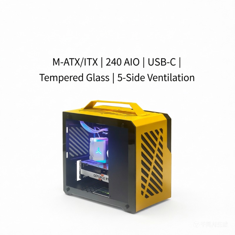 Mini Itx Case With Handle Portable - QM-Z36 Hornet Mini PC Kasası, Alüminyum
