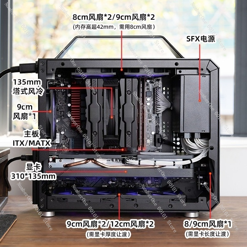 Mini ITX PC Kasası Temperli Ca - Mini Itx Case Water Cooling Support incelemesi ve fiyatı